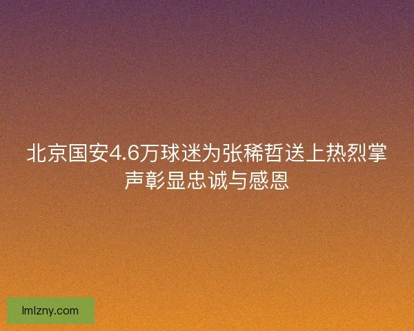 北京国安4.6万球迷为张稀哲送上热烈掌声彰显忠诚与感恩
