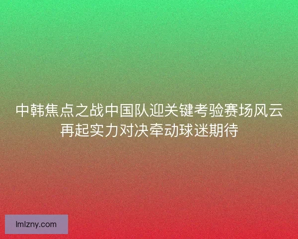 中韩焦点之战中国队迎关键考验赛场风云再起实力对决牵动球迷期待