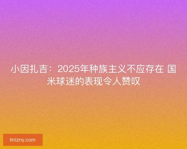 小因扎吉：2025年种族主义不应存在 国米球迷的表现令人赞叹